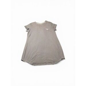 LRL Ralph Lauren Nightshirt Womens Large Blue White Stripe Logo Pocket Lounge‎